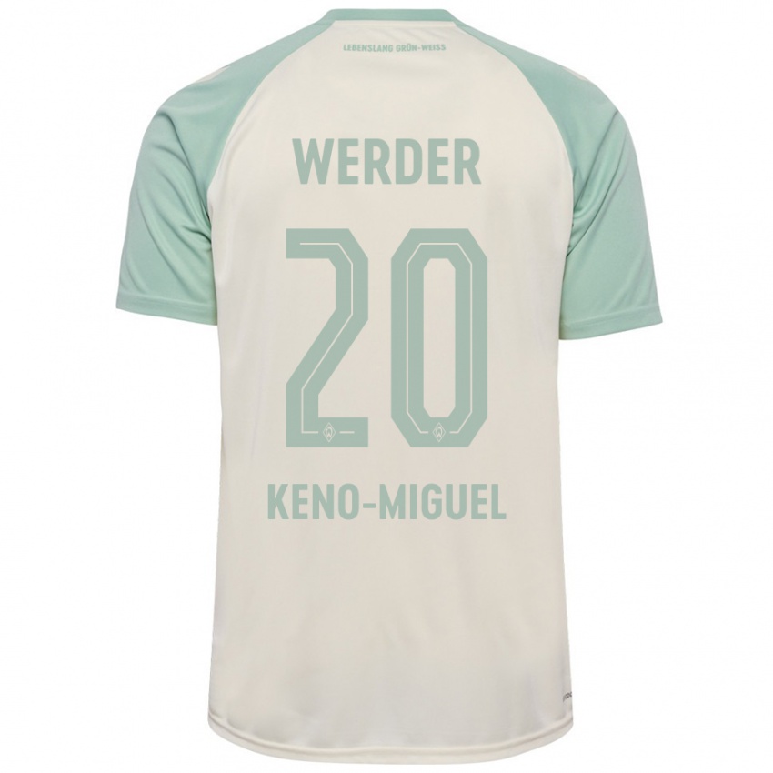 Niño Camiseta Keno-Miguel Meyer #20 Blanquecino Verde Claro 2ª Equipación 2024/25 La Camisa Perú