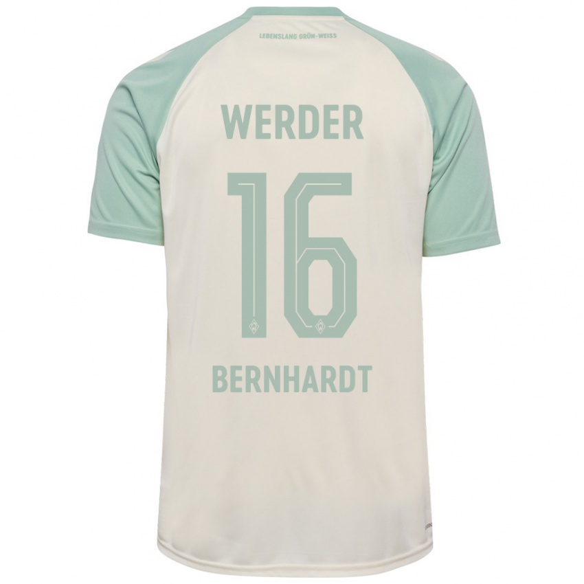 Niño Camiseta Emilie Bernhardt #16 Blanquecino Verde Claro 2ª Equipación 2024/25 La Camisa Perú