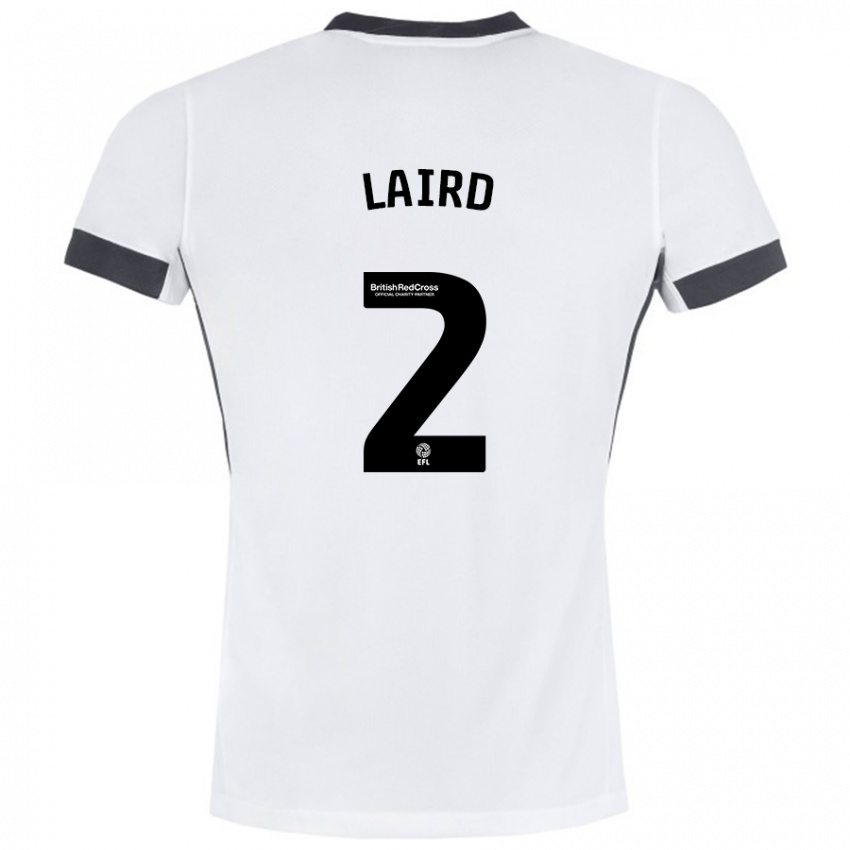 Niño Camiseta Ethan Laird #2 Blanco Negro 2ª Equipación 2024/25 La Camisa Perú