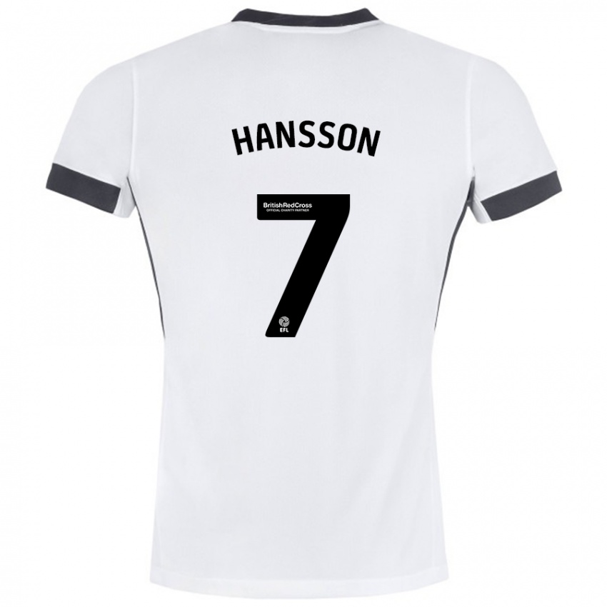 Niño Camiseta Emil Hansson #7 Blanco Negro 2ª Equipación 2024/25 La Camisa Perú