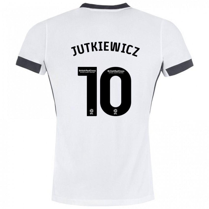 Niño Camiseta Lukas Jutkiewicz #10 Blanco Negro 2ª Equipación 2024/25 La Camisa Perú