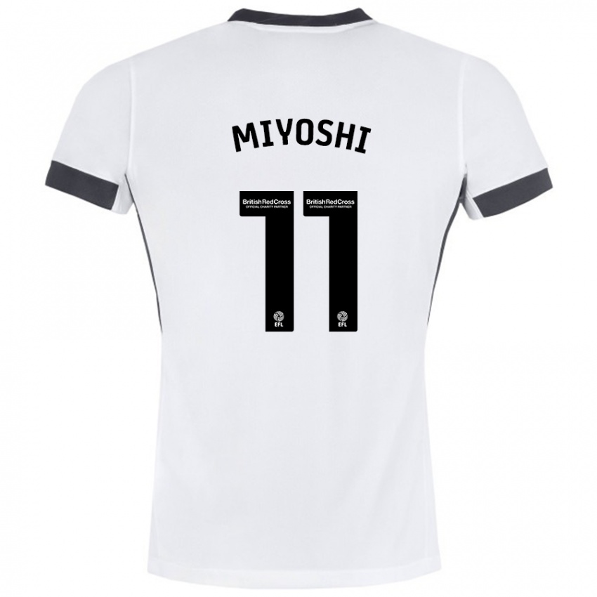 Niño Camiseta Koji Miyoshi #11 Blanco Negro 2ª Equipación 2024/25 La Camisa Perú