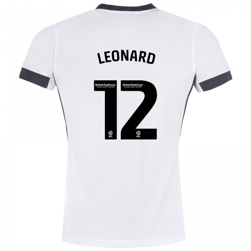 Niño Camiseta Marc Leonard #12 Blanco Negro 2ª Equipación 2024/25 La Camisa Perú