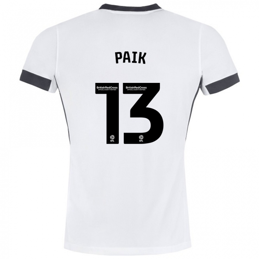 Niño Camiseta Seung-Ho Paik #13 Blanco Negro 2ª Equipación 2024/25 La Camisa Perú