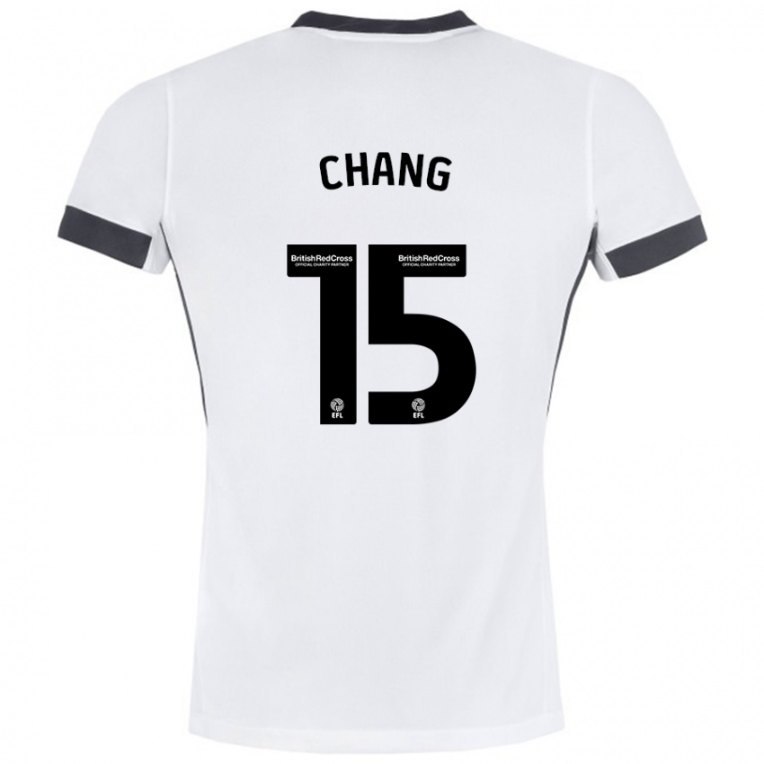 Niño Camiseta Alfie Chang #15 Blanco Negro 2ª Equipación 2024/25 La Camisa Perú