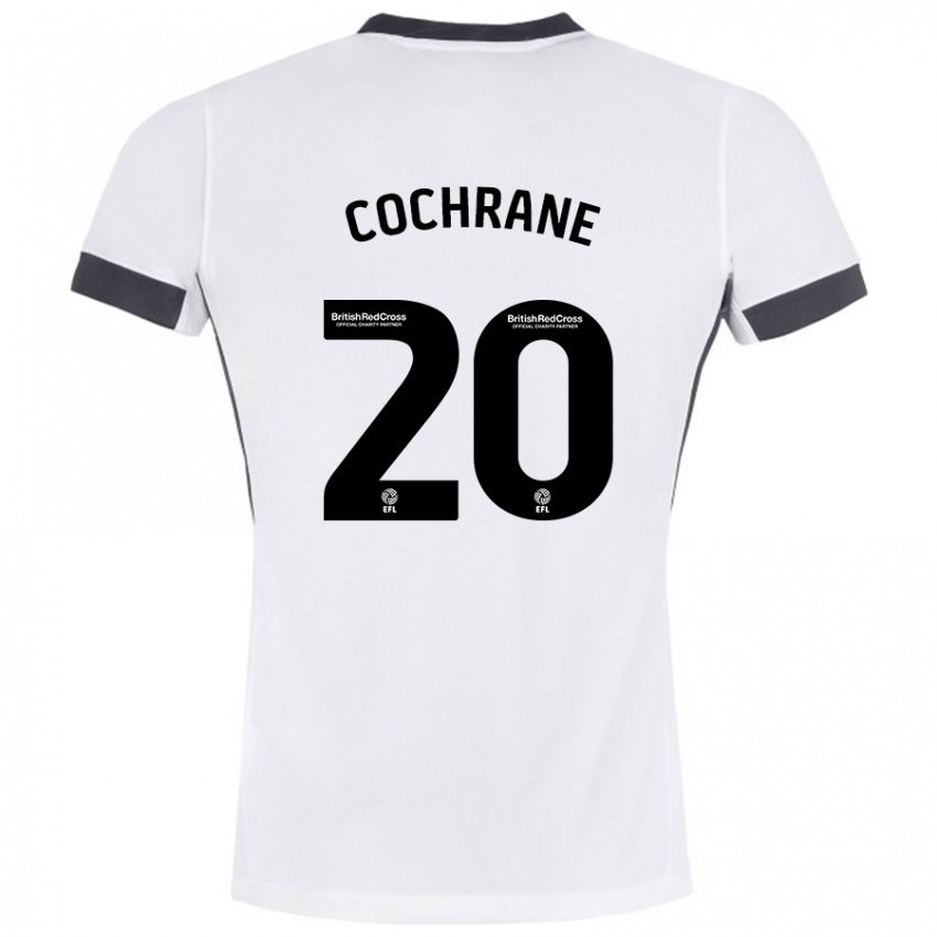 Niño Camiseta Alex Cochrane #20 Blanco Negro 2ª Equipación 2024/25 La Camisa Perú