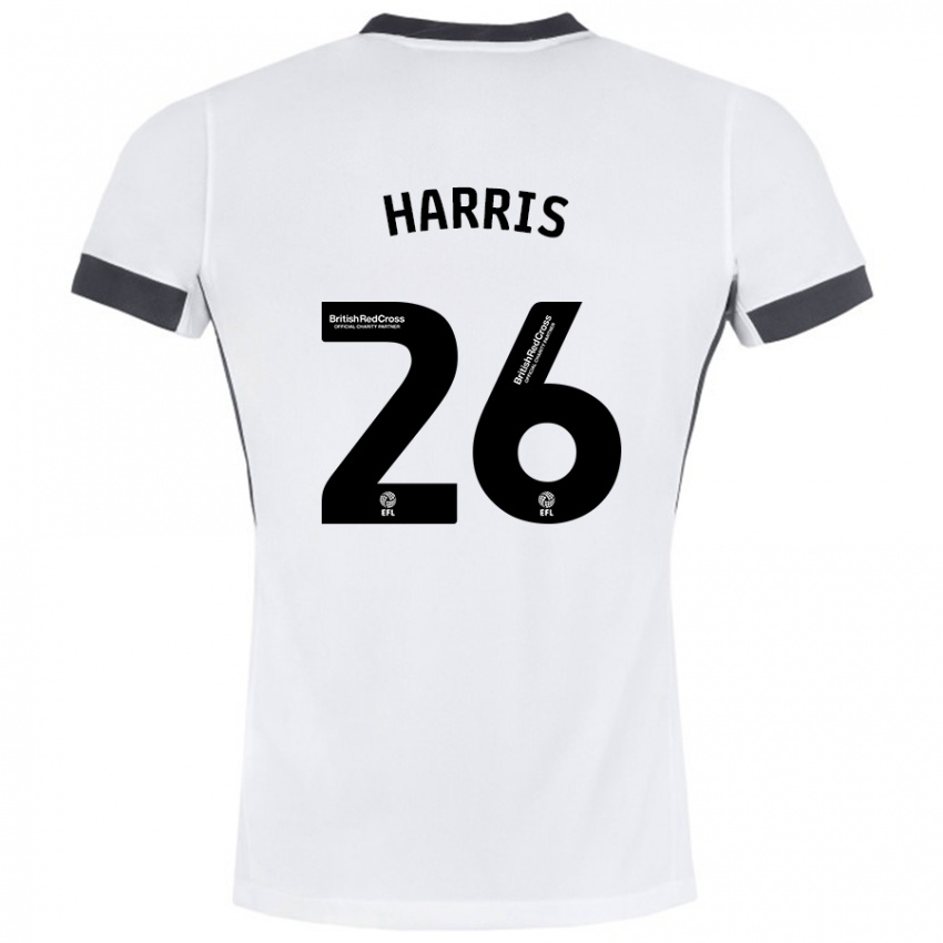 Niño Camiseta Luke Harris #26 Blanco Negro 2ª Equipación 2024/25 La Camisa Perú