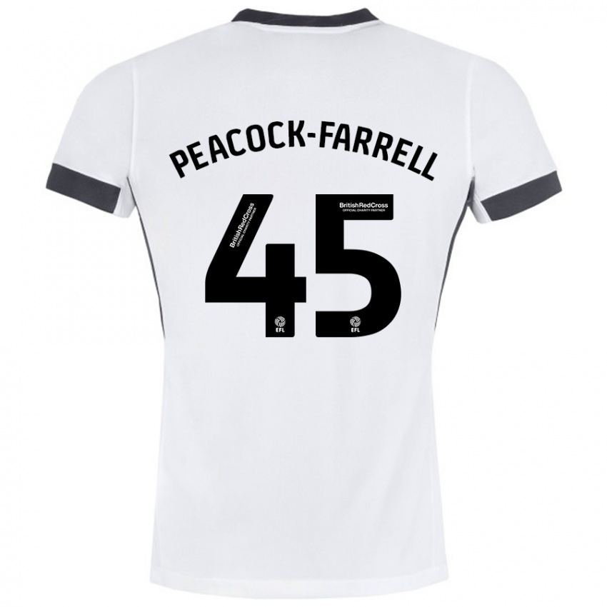 Niño Camiseta Bailey Peacock-Farrell #45 Blanco Negro 2ª Equipación 2024/25 La Camisa Perú