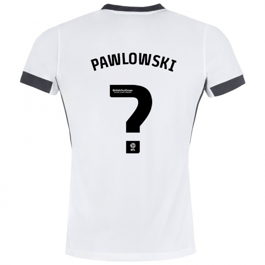 Niño Camiseta Jakub Pawlowski #0 Blanco Negro 2ª Equipación 2024/25 La Camisa Perú