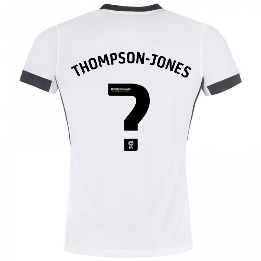 Niño Camiseta Riquelme Thompson-Jones #0 Blanco Negro 2ª Equipación 2024/25 La Camisa Perú