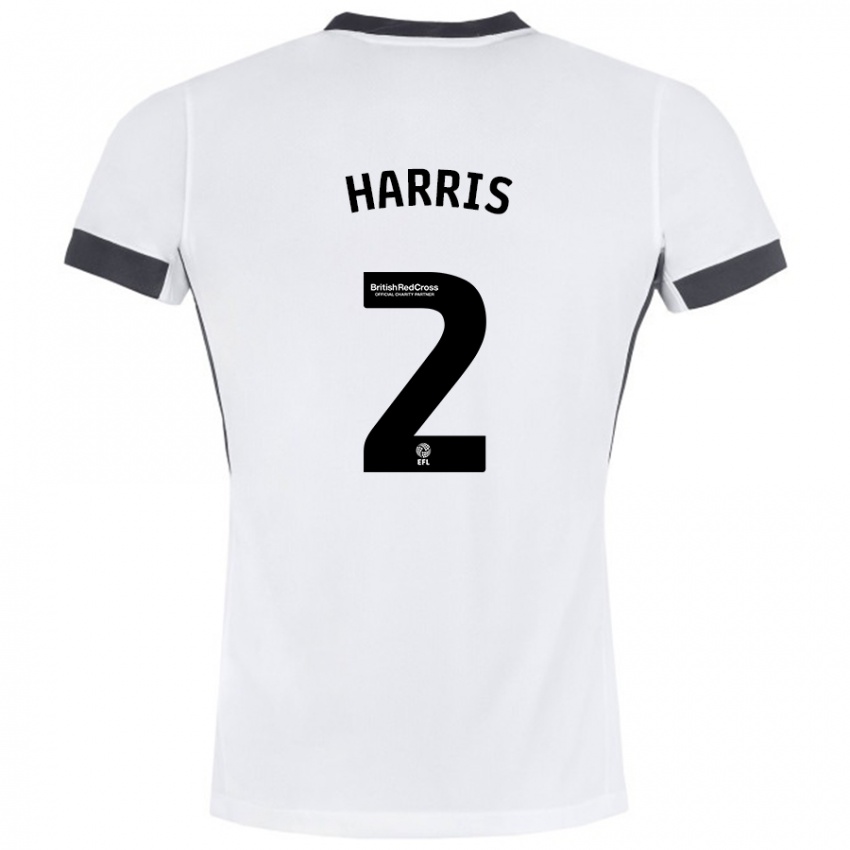 Niño Camiseta Martha Harris #2 Blanco Negro 2ª Equipación 2024/25 La Camisa Perú