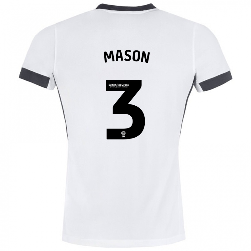 Niño Camiseta Ellie Mason #3 Blanco Negro 2ª Equipación 2024/25 La Camisa Perú