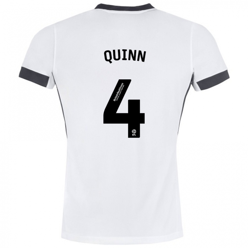 Niño Camiseta Louise Catherine Quinn #4 Blanco Negro 2ª Equipación 2024/25 La Camisa Perú