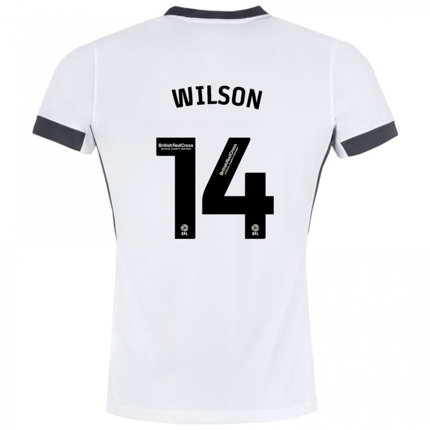 Niño Camiseta Siobhan Wilson #14 Blanco Negro 2ª Equipación 2024/25 La Camisa Perú