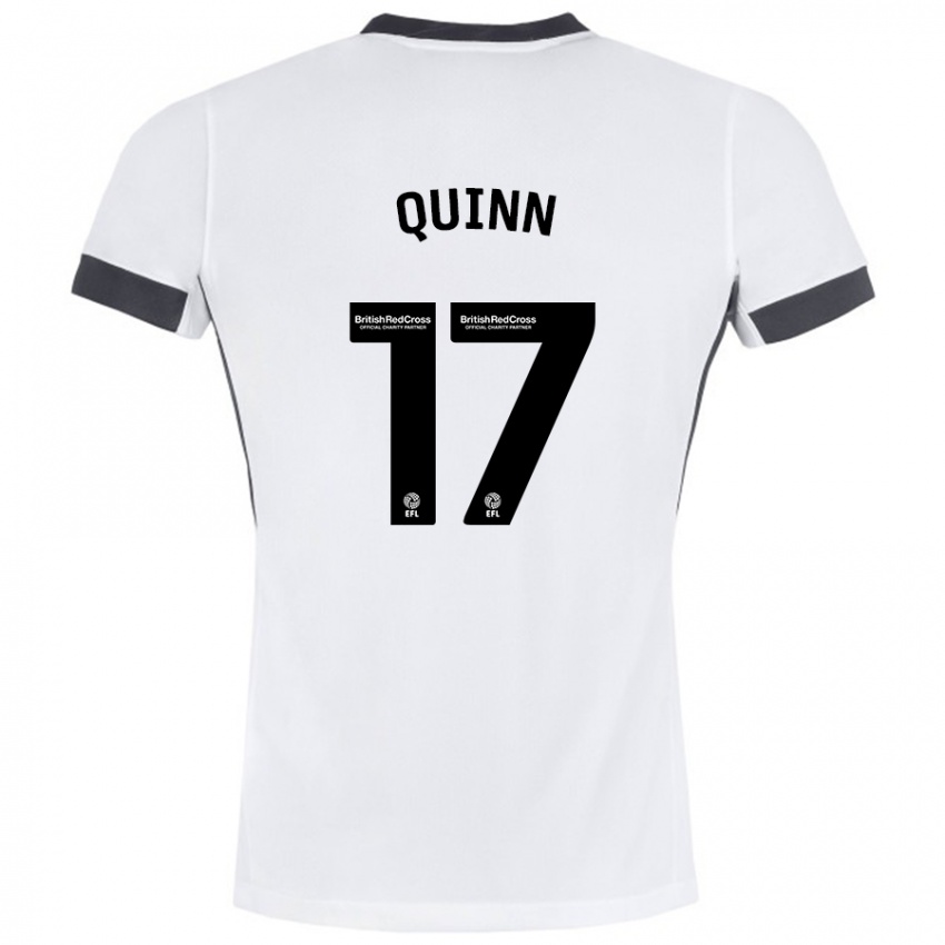 Niño Camiseta Lucy Quinn #17 Blanco Negro 2ª Equipación 2024/25 La Camisa Perú