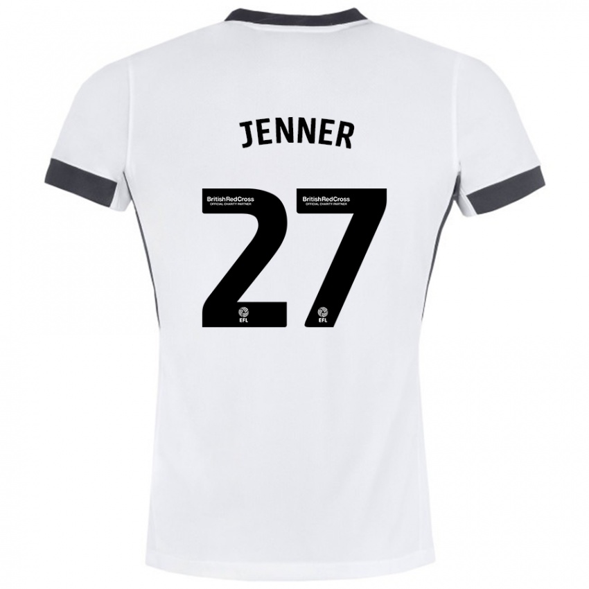 Niño Camiseta Abbi Jenner #27 Blanco Negro 2ª Equipación 2024/25 La Camisa Perú