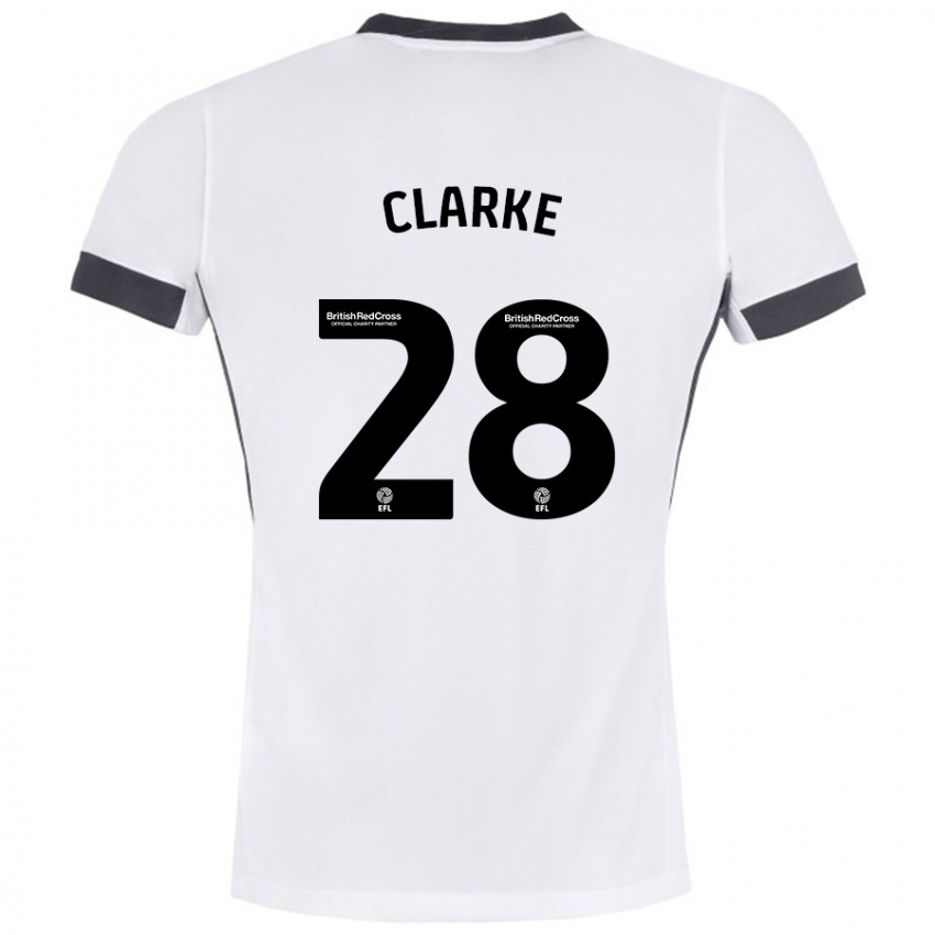 Niño Camiseta Charlotte Clarke #28 Blanco Negro 2ª Equipación 2024/25 La Camisa Perú