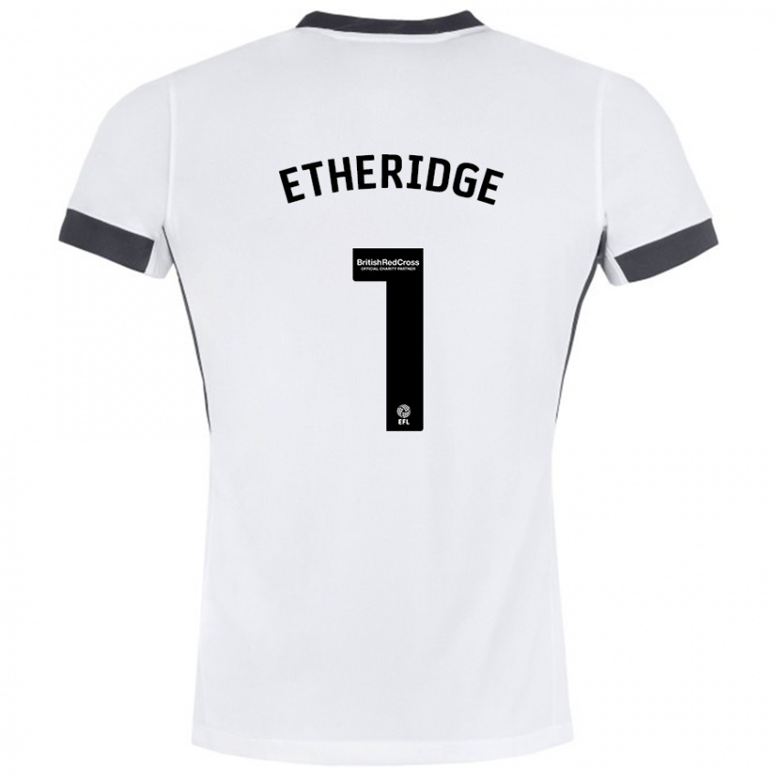 Niño Camiseta Neil Etheridge #1 Blanco Negro 2ª Equipación 2024/25 La Camisa Perú