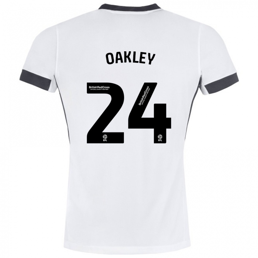 Niño Camiseta Marcel Oakley #24 Blanco Negro 2ª Equipación 2024/25 La Camisa Perú