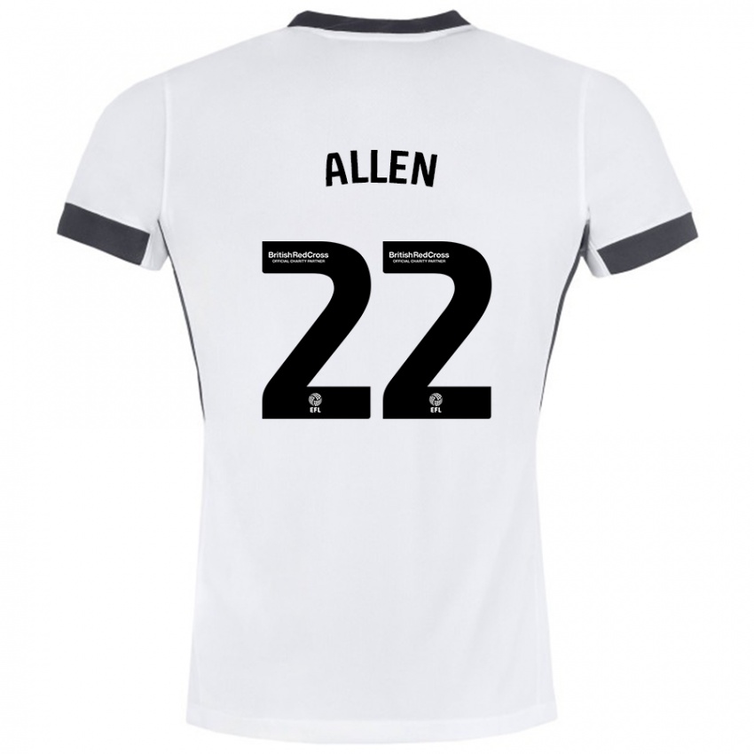 Niño Camiseta Remi Allen #22 Blanco Negro 2ª Equipación 2024/25 La Camisa Perú