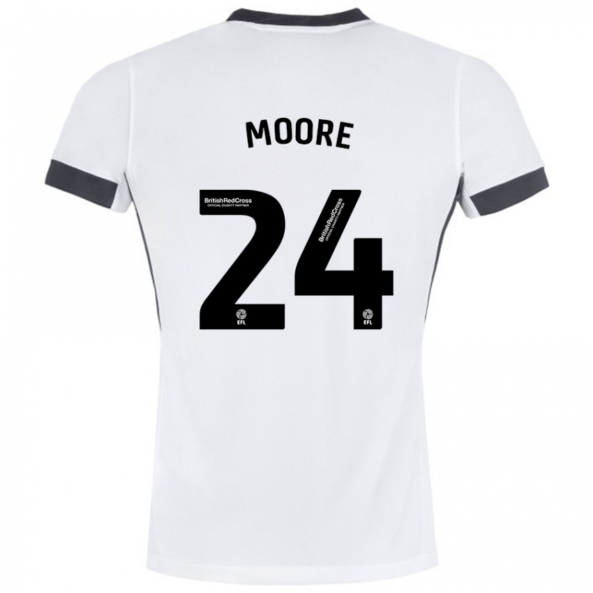 Niño Camiseta Jade Ellis Moore #24 Blanco Negro 2ª Equipación 2024/25 La Camisa Perú