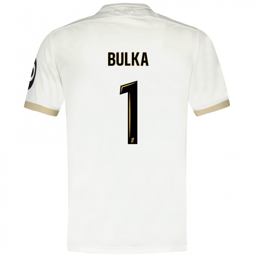 Niño Camiseta Marcin Bulka #1 Blanco Dorado 2ª Equipación 2024/25 La Camisa Perú