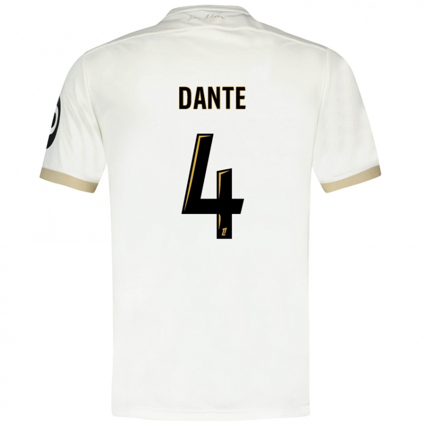 Niño Camiseta Dante #4 Blanco Dorado 2ª Equipación 2024/25 La Camisa Perú