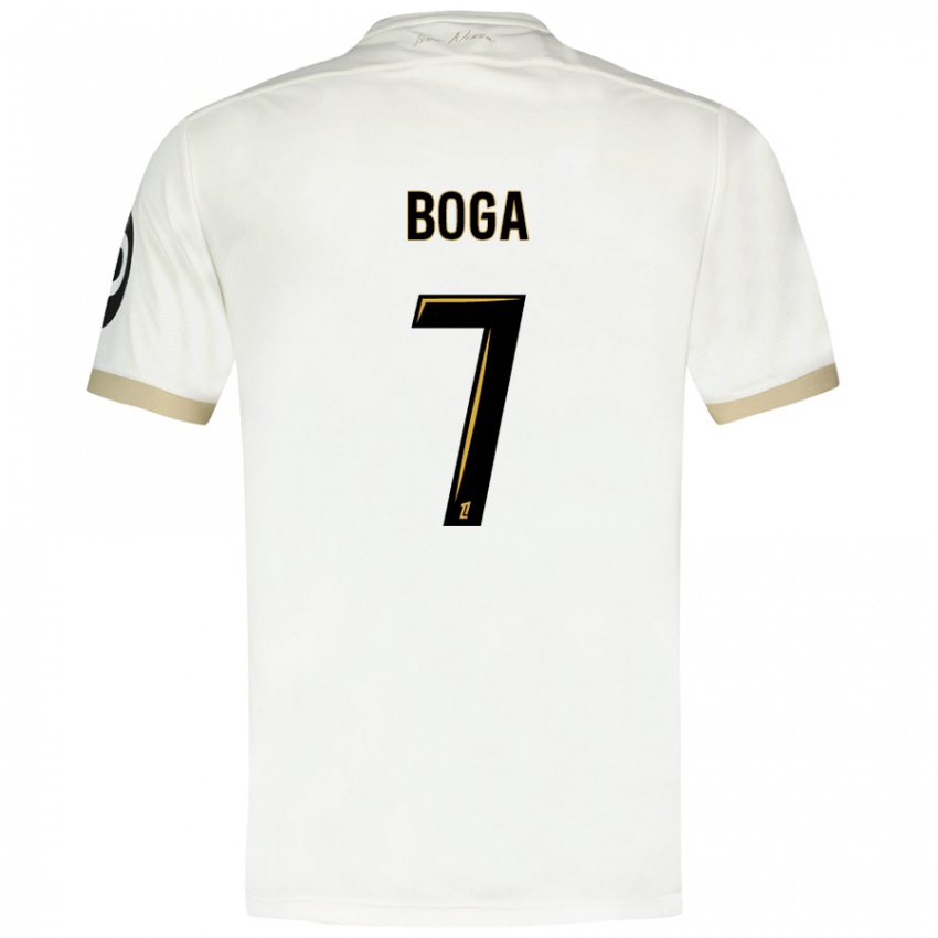 Niño Camiseta Jérémie Boga #7 Blanco Dorado 2ª Equipación 2024/25 La Camisa Perú