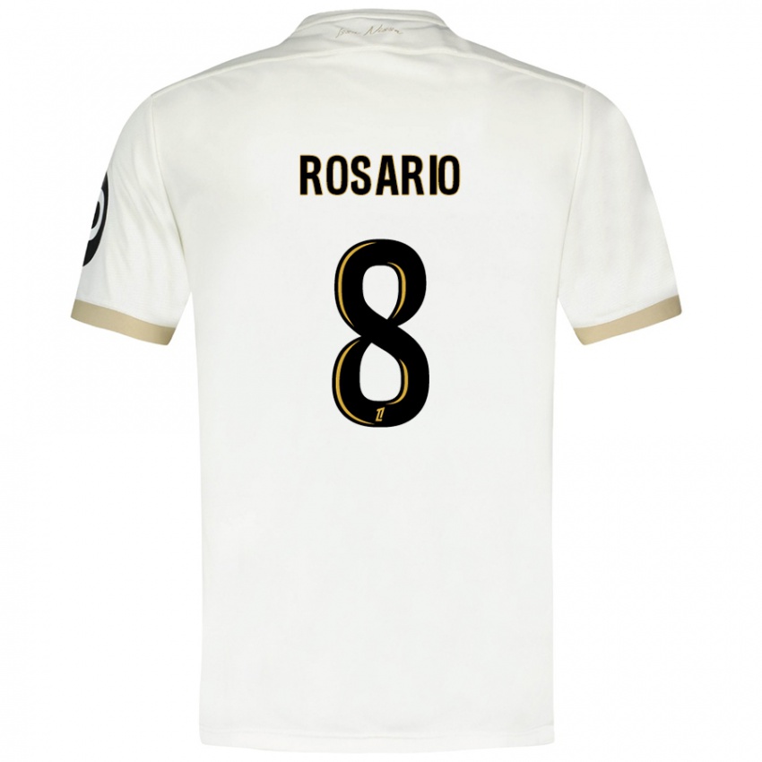 Niño Camiseta Pablo Rosario #8 Blanco Dorado 2ª Equipación 2024/25 La Camisa Perú