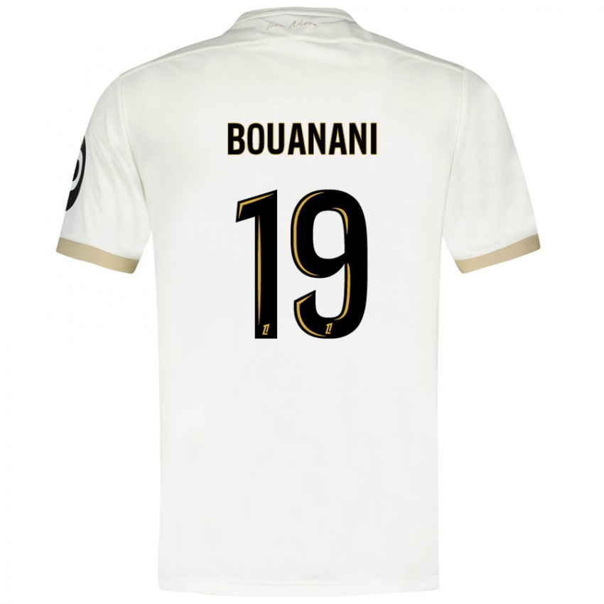 Niño Camiseta Badredine Bouanani #19 Blanco Dorado 2ª Equipación 2024/25 La Camisa Perú