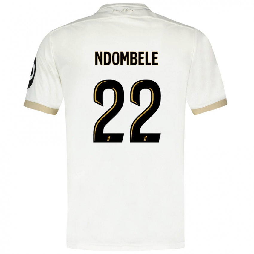 Niño Camiseta Tanguy Ndombele #22 Blanco Dorado 2ª Equipación 2024/25 La Camisa Perú