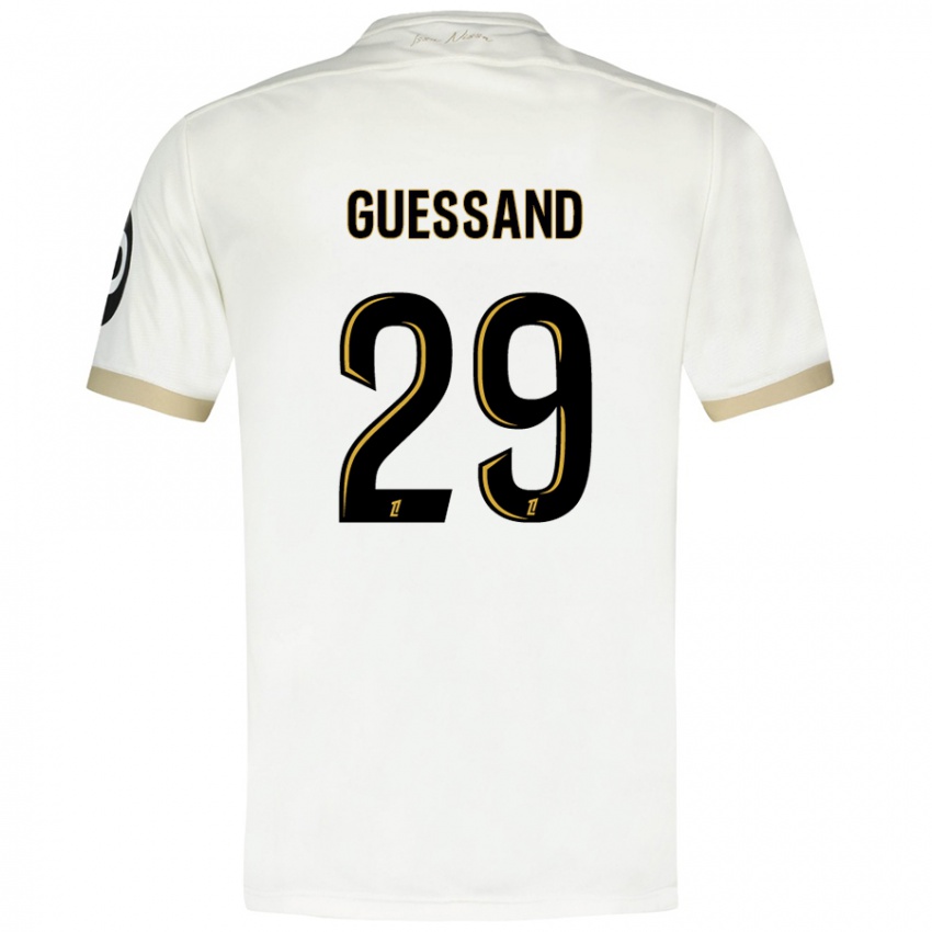 Niño Camiseta Evann Guessand #29 Blanco Dorado 2ª Equipación 2024/25 La Camisa Perú