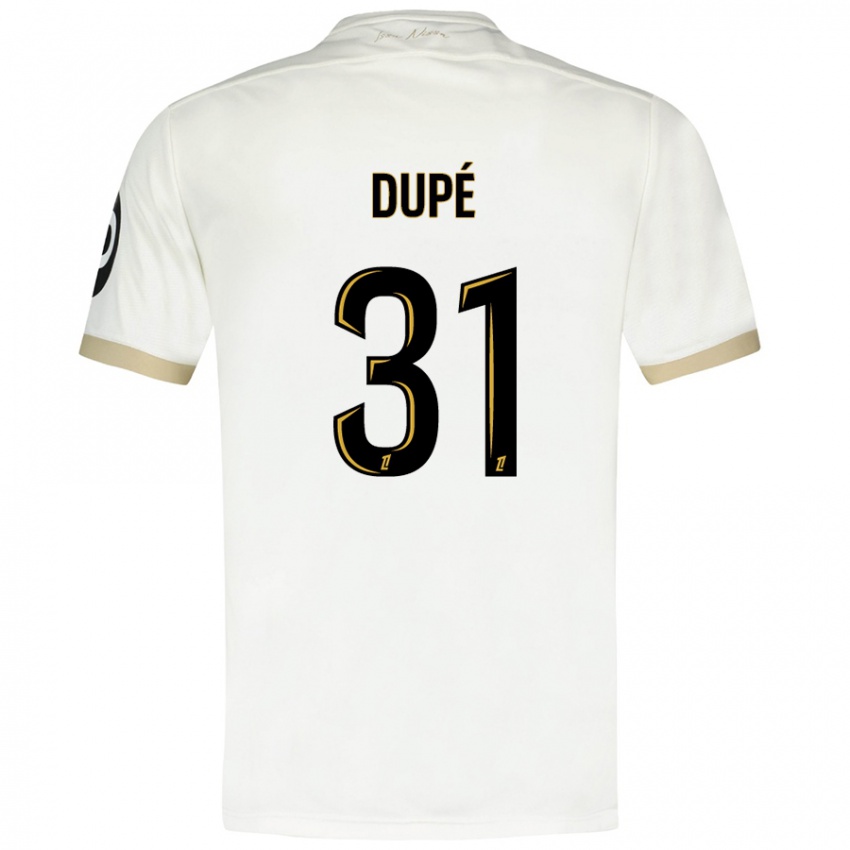 Niño Camiseta Maxime Dupé #31 Blanco Dorado 2ª Equipación 2024/25 La Camisa Perú