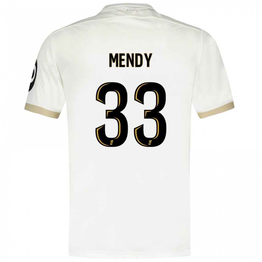 Niño Camiseta Antoine Mendy #33 Blanco Dorado 2ª Equipación 2024/25 La Camisa Perú