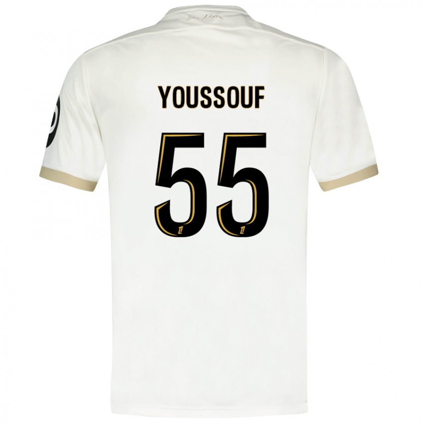 Niño Camiseta Youssouf Ndayishimiye #55 Blanco Dorado 2ª Equipación 2024/25 La Camisa Perú