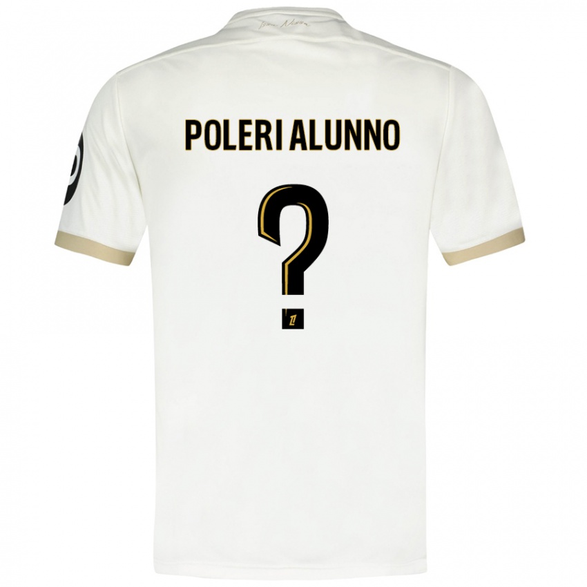 Niño Camiseta Mathis Poleri Alunno #0 Blanco Dorado 2ª Equipación 2024/25 La Camisa Perú