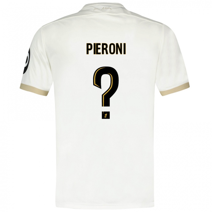 Niño Camiseta Dorian Pieroni #0 Blanco Dorado 2ª Equipación 2024/25 La Camisa Perú