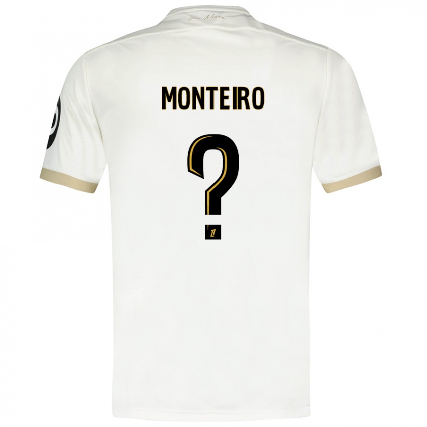 Niño Camiseta Laurenzo Monteiro #0 Blanco Dorado 2ª Equipación 2024/25 La Camisa Perú