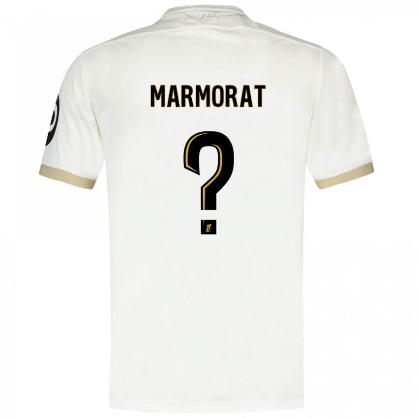 Niño Camiseta Mathéo Marmorat #0 Blanco Dorado 2ª Equipación 2024/25 La Camisa Perú