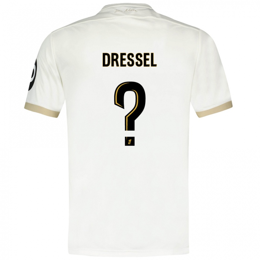 Niño Camiseta Charlie Dressel #0 Blanco Dorado 2ª Equipación 2024/25 La Camisa Perú