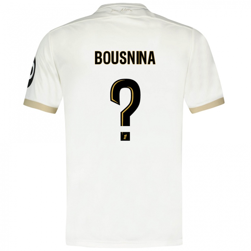 Niño Camiseta Farès Bousnina #0 Blanco Dorado 2ª Equipación 2024/25 La Camisa Perú