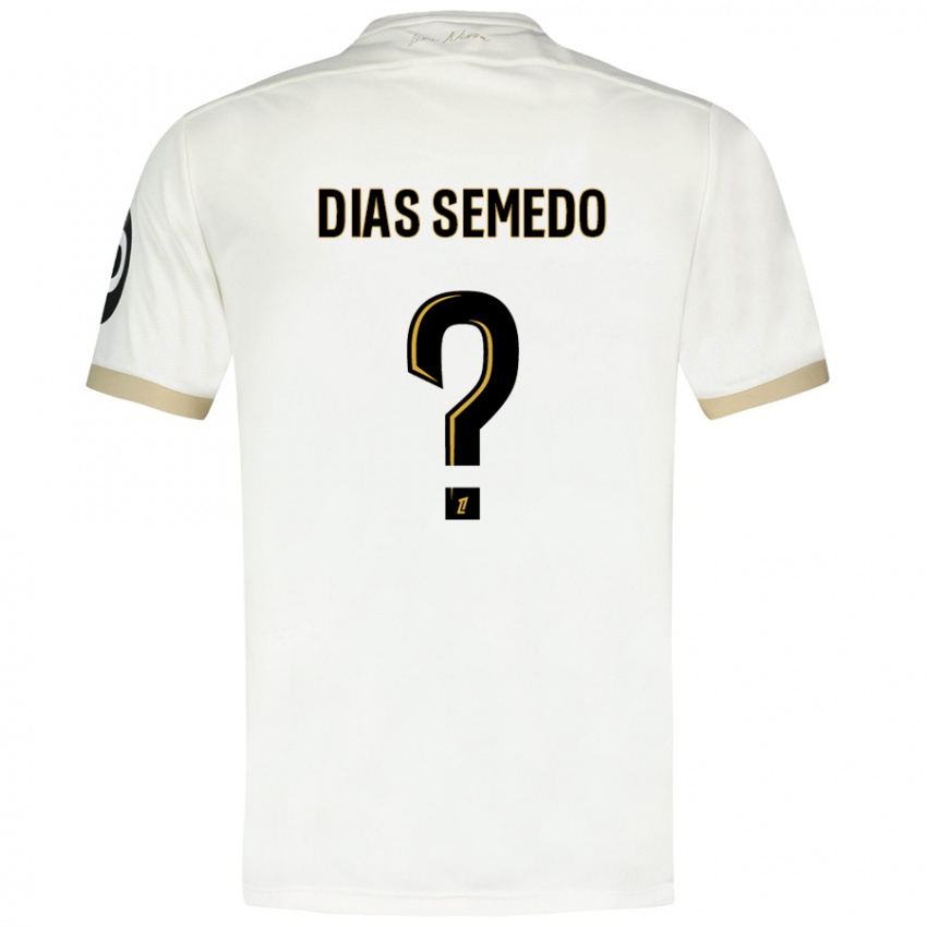 Niño Camiseta Samuel Dias Semedo #0 Blanco Dorado 2ª Equipación 2024/25 La Camisa Perú