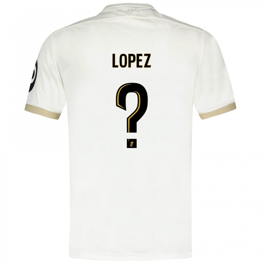 Niño Camiseta Kylian Lopez #0 Blanco Dorado 2ª Equipación 2024/25 La Camisa Perú