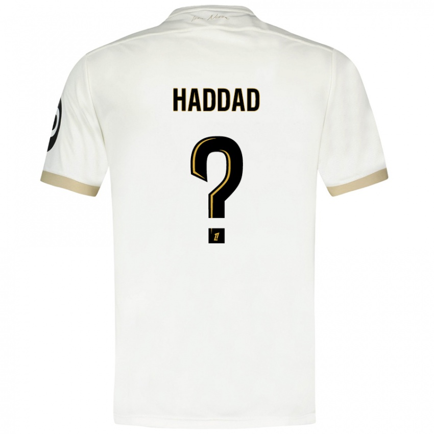 Niño Camiseta Yacine Haddad #0 Blanco Dorado 2ª Equipación 2024/25 La Camisa Perú