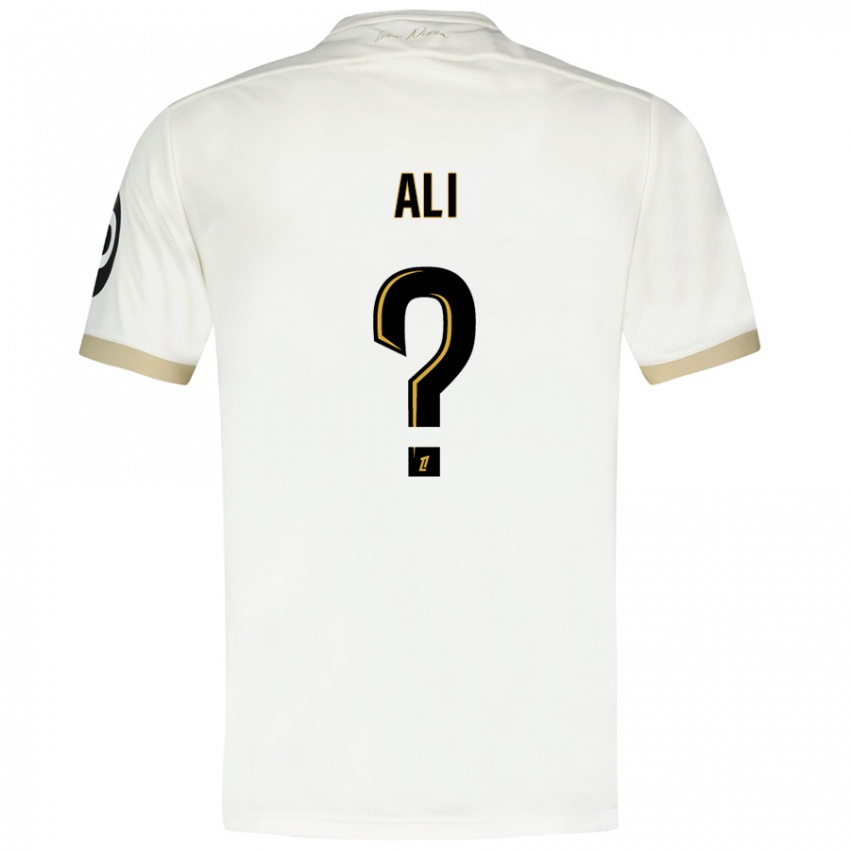 Niño Camiseta Kéfren Ali #0 Blanco Dorado 2ª Equipación 2024/25 La Camisa Perú