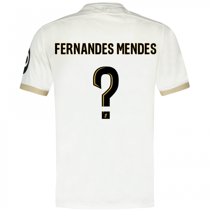 Niño Camiseta Mathis Fernandes Mendes #0 Blanco Dorado 2ª Equipación 2024/25 La Camisa Perú