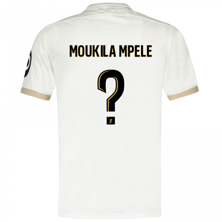 Niño Camiseta Beny Moukila Mpele #0 Blanco Dorado 2ª Equipación 2024/25 La Camisa Perú