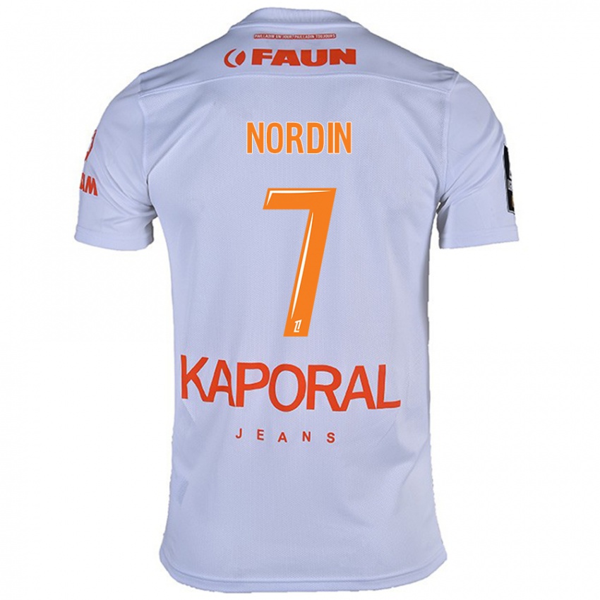 Niño Camiseta Arnaud Nordin #7 Blanco 2ª Equipación 2024/25 La Camisa Perú