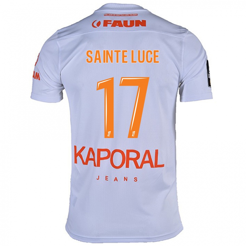 Niño Camiseta Théo Sainte-Luce #17 Blanco 2ª Equipación 2024/25 La Camisa Perú