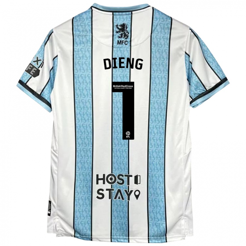 Niño Camiseta Seny Dieng #1 Blanco Azul 2ª Equipación 2024/25 La Camisa Perú